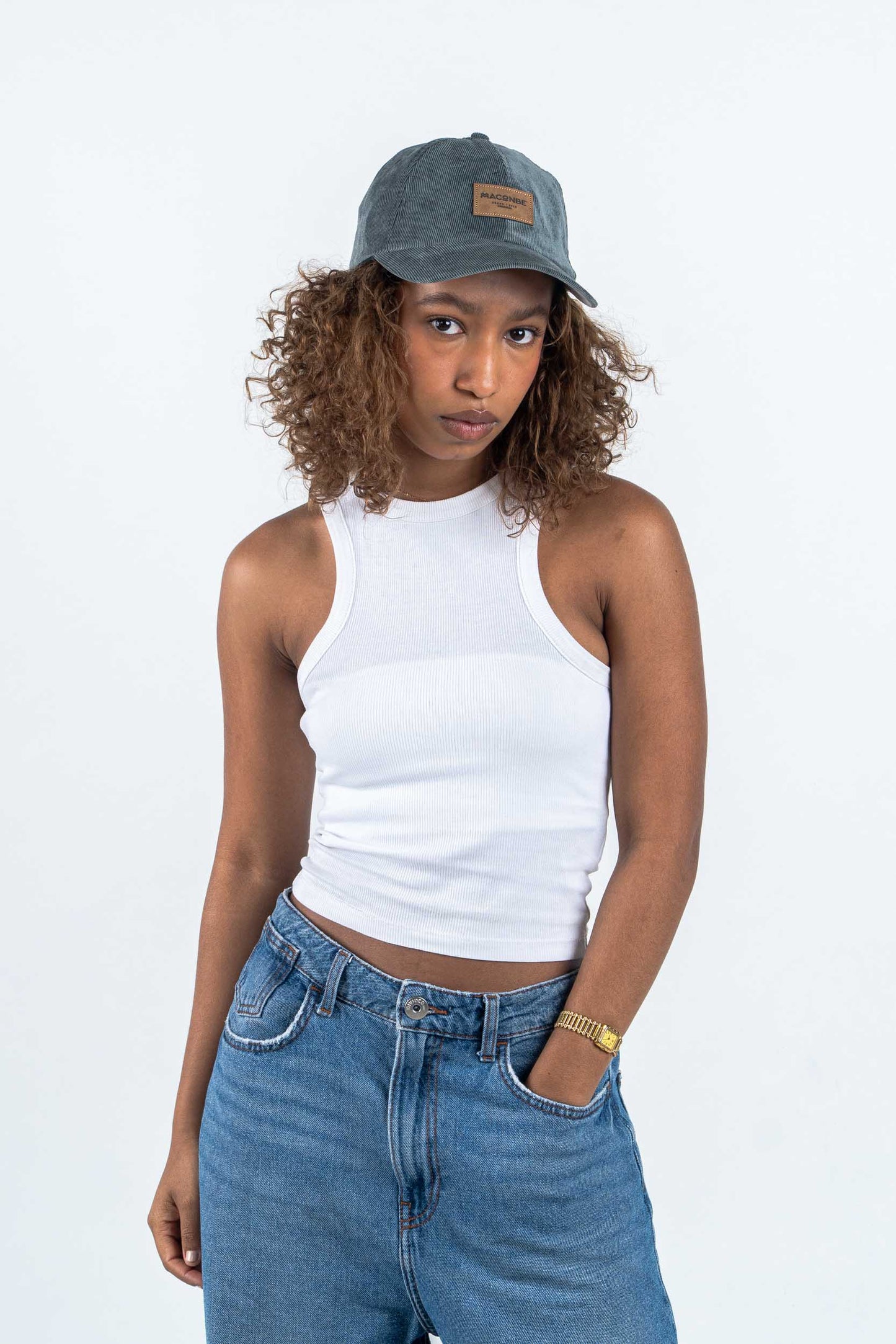 GORRA RAICES VERDE MILITAR CUERO - FRENTE BLANDO