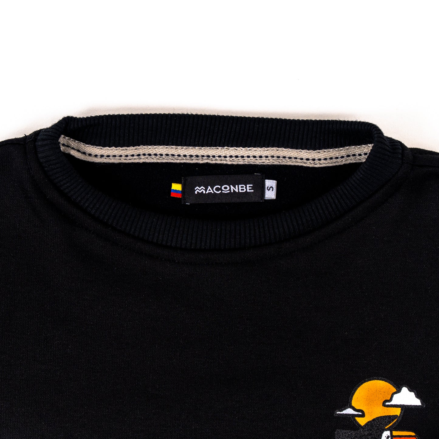 CREWNECK NEGRO UNISEX SANARA MAÑANA - CONFIANZA