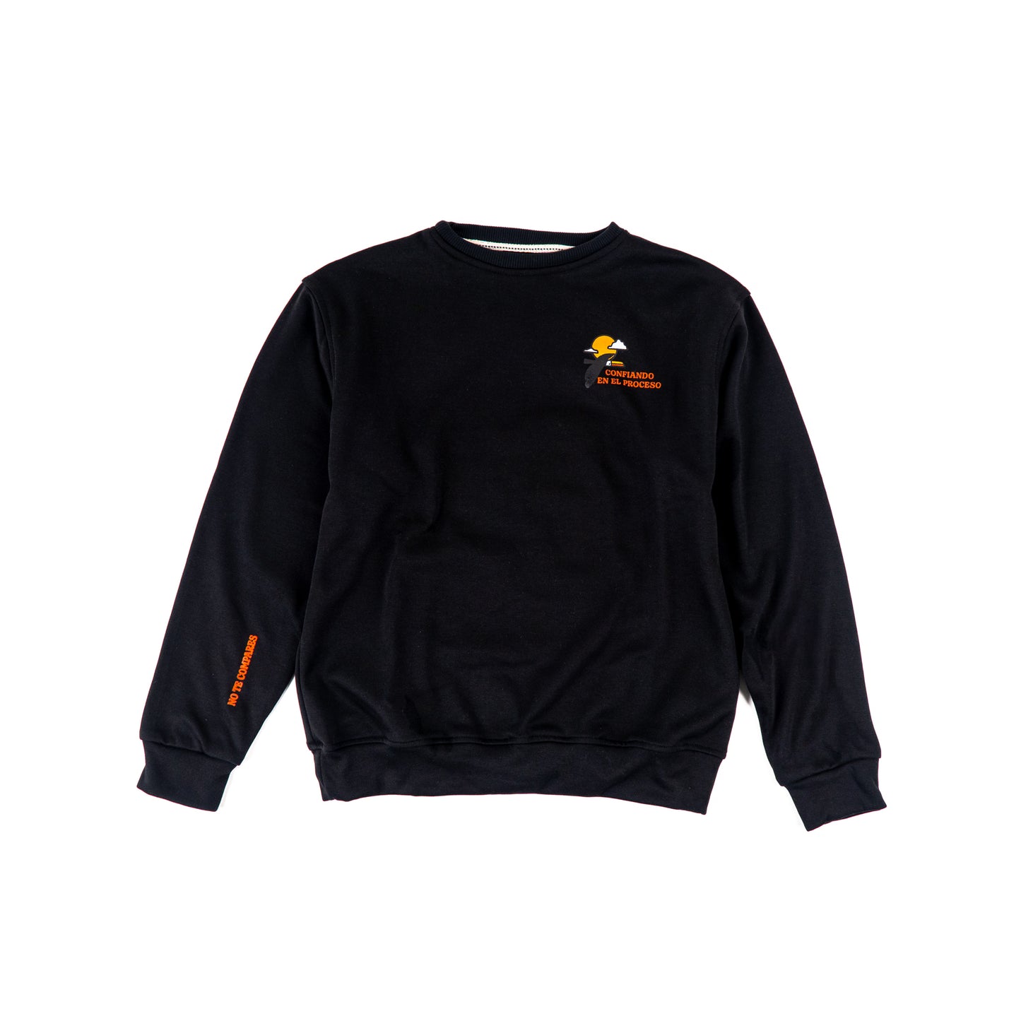 CREWNECK NEGRO UNISEX SANARA MAÑANA - CONFIANZA