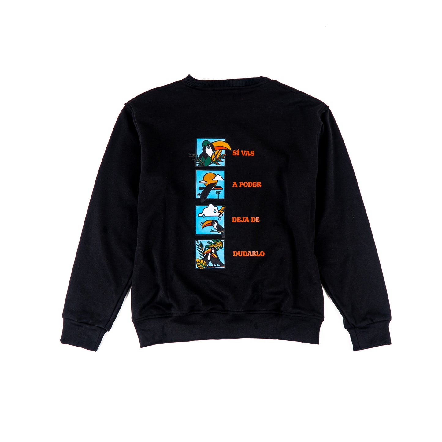 CREWNECK NEGRO UNISEX SANARA MAÑANA - CONFIANZA