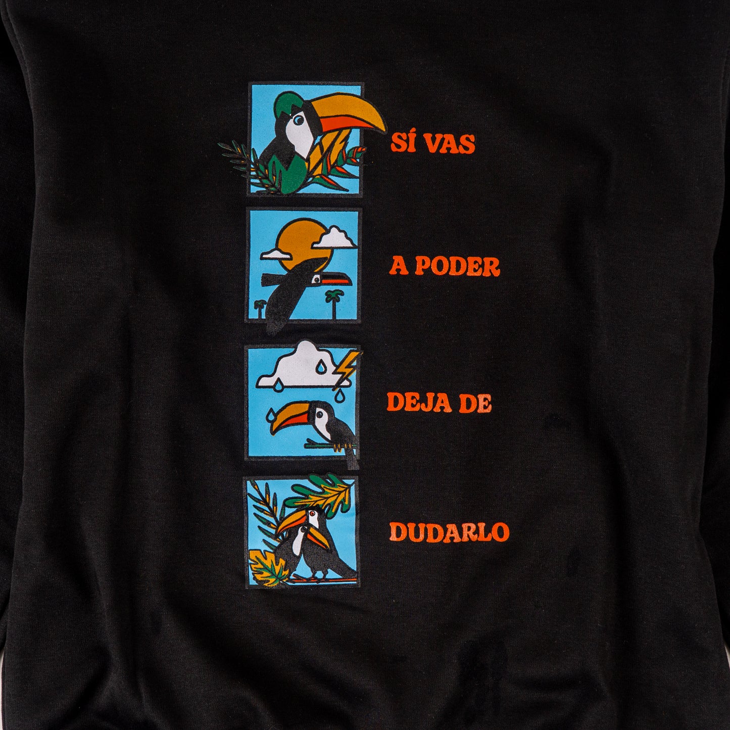 CREWNECK NEGRO UNISEX SANARA MAÑANA - CONFIANZA