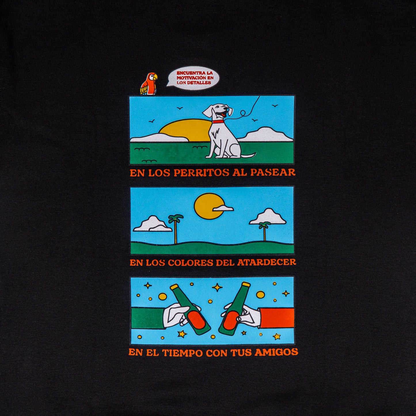 CREWNECK NEGRO UNISEX SANARA MAÑANA - DETALLES