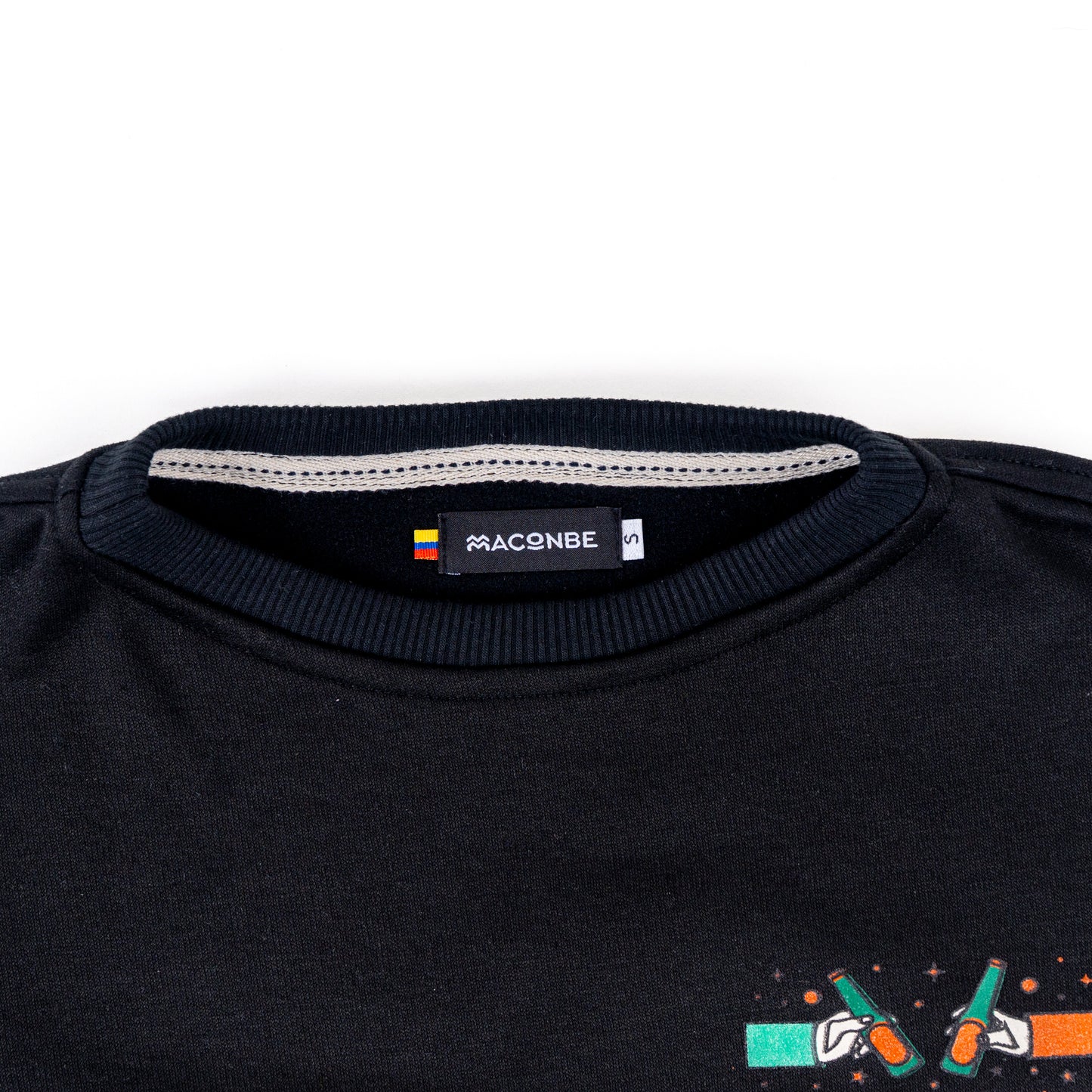 CREWNECK NEGRO UNISEX SANARA MAÑANA - DETALLES