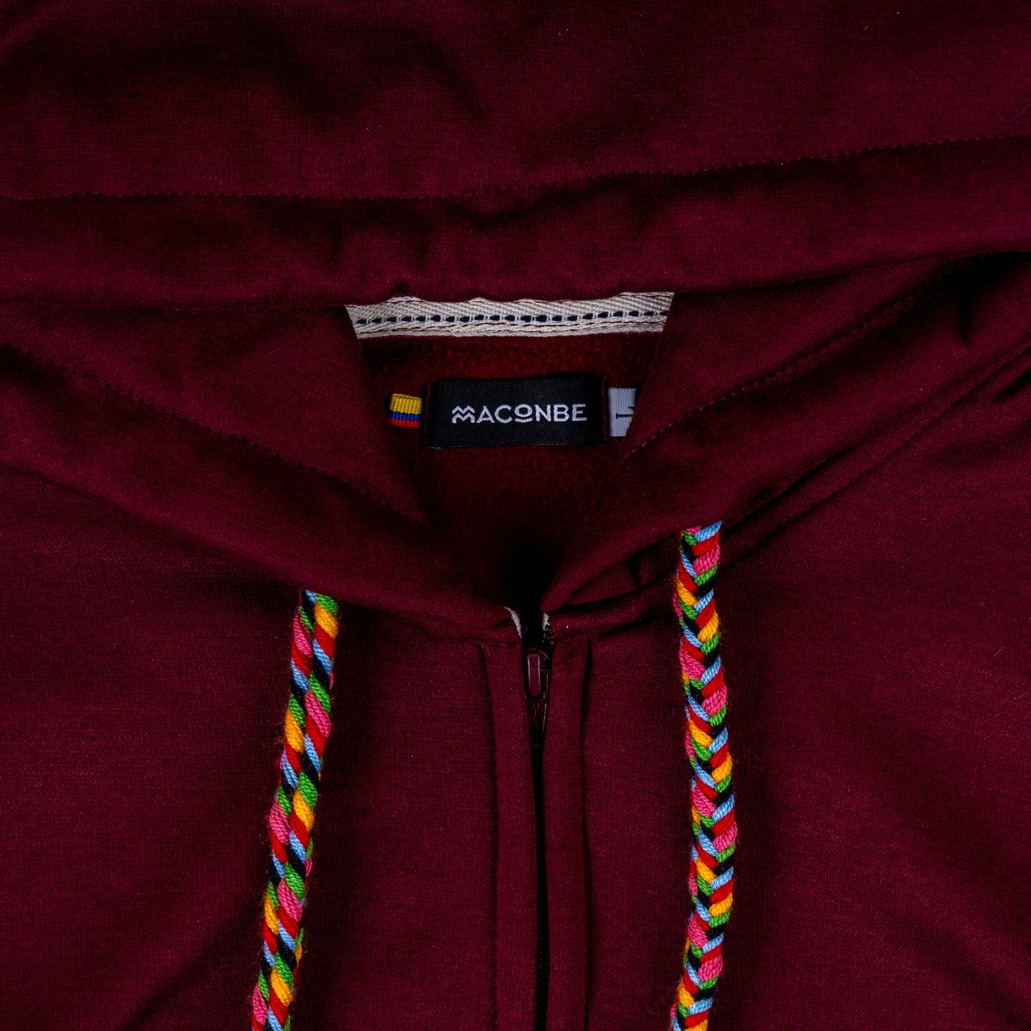 HOODIE UNISEX CREMALLERA ORÍGENES VINOTINTO