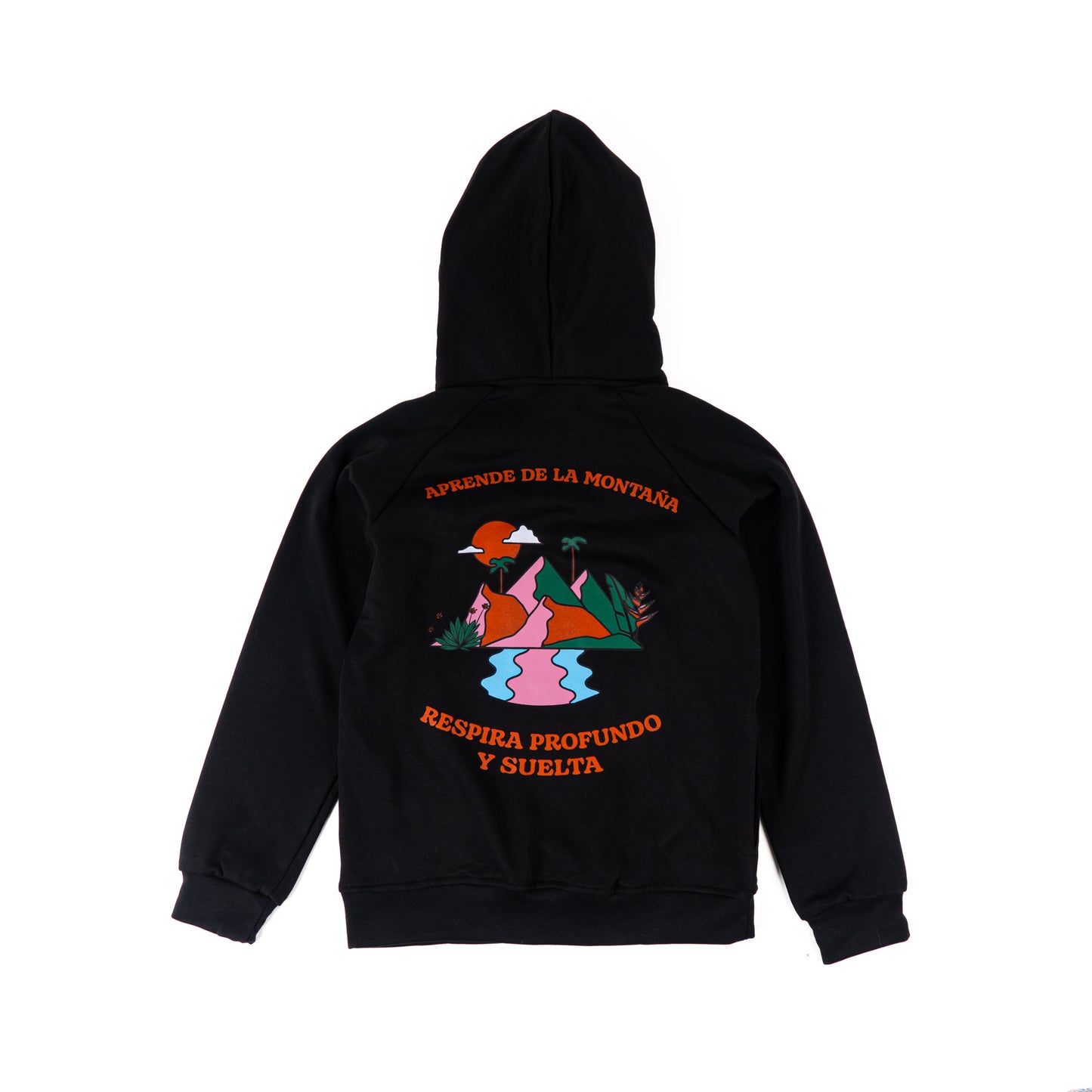HOODIE NEGRO UNISEX SANARA MAÑANA - RESPIRAR
