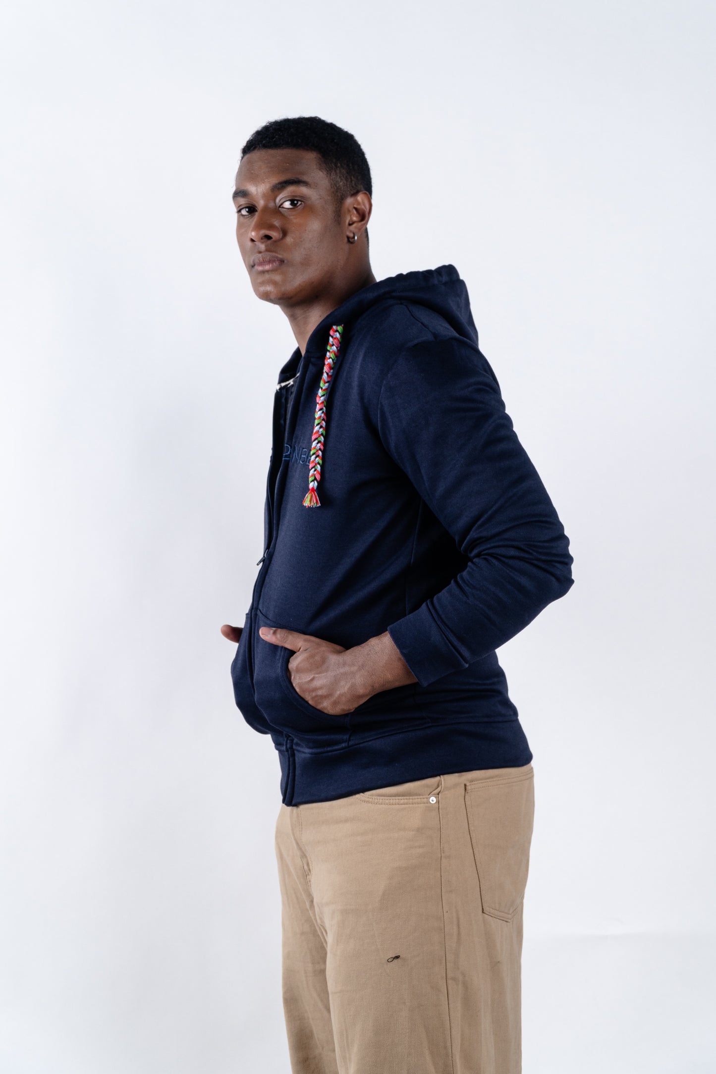 HOODIE UNISEX CREMALLERA ORÍGENES AZUL NAVY