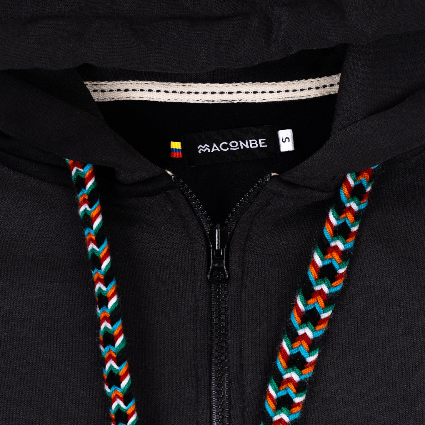 HOODIE CREMALLERA NEGRO UNISEX SANARA MAÑANA - CONFIANZA