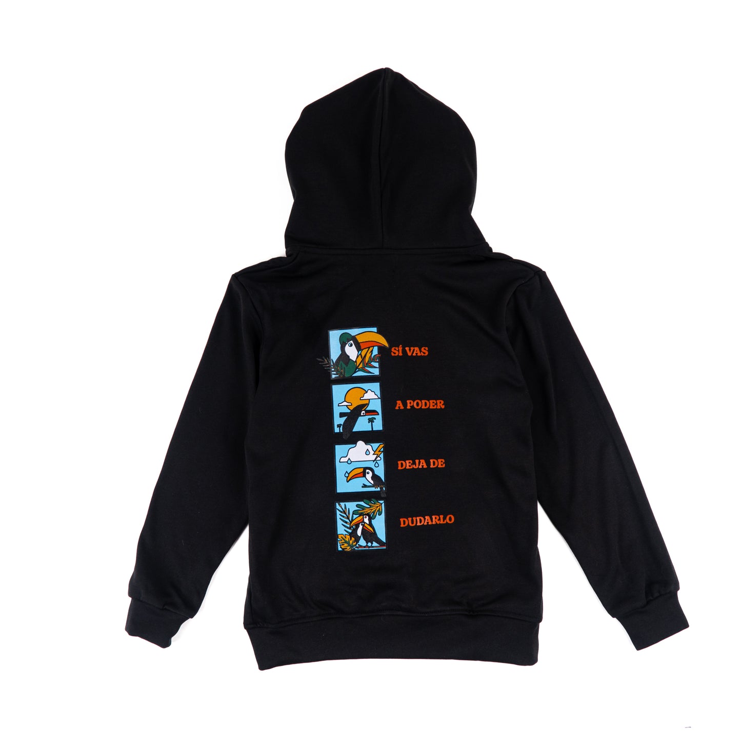 HOODIE CREMALLERA NEGRO UNISEX SANARA MAÑANA - CONFIANZA