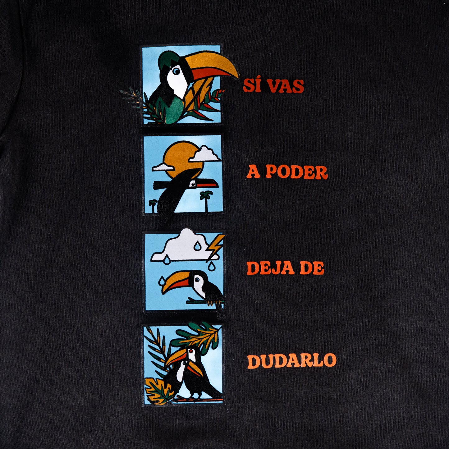 HOODIE CREMALLERA NEGRO UNISEX SANARA MAÑANA - CONFIANZA