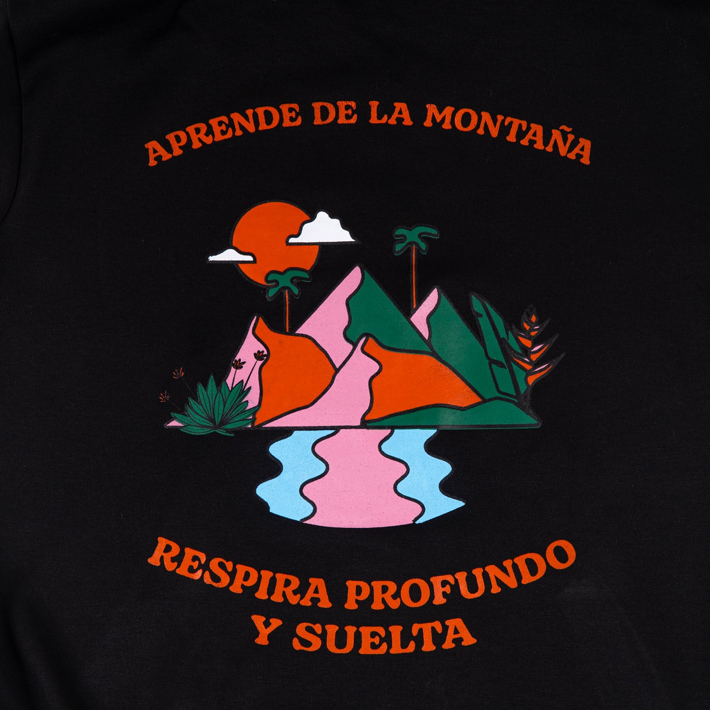 HOODIE CREMALLERA NEGRO UNISEX SANARA MAÑANA - RESPIRAR
