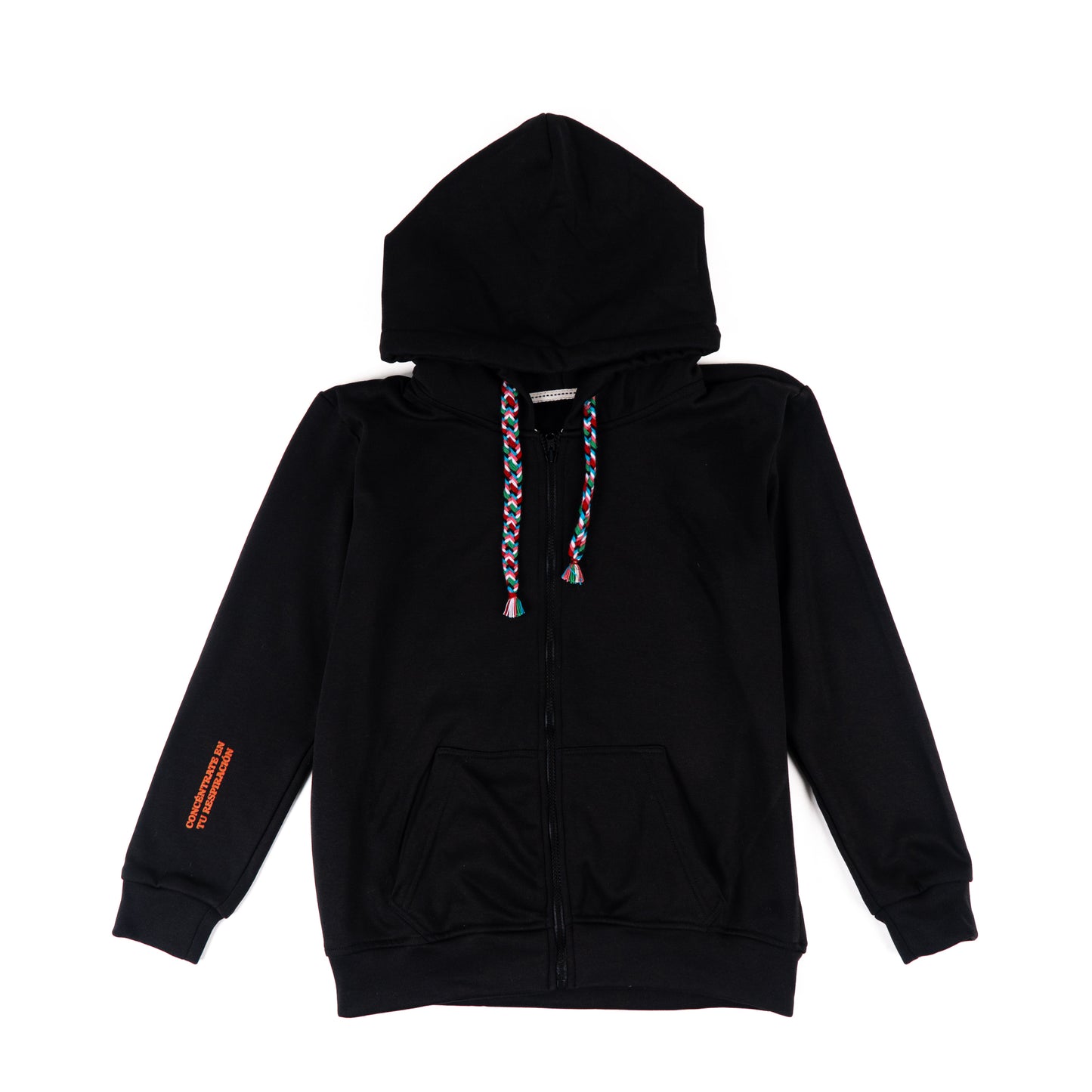 HOODIE CREMALLERA NEGRO UNISEX SANARA MAÑANA - RESPIRAR
