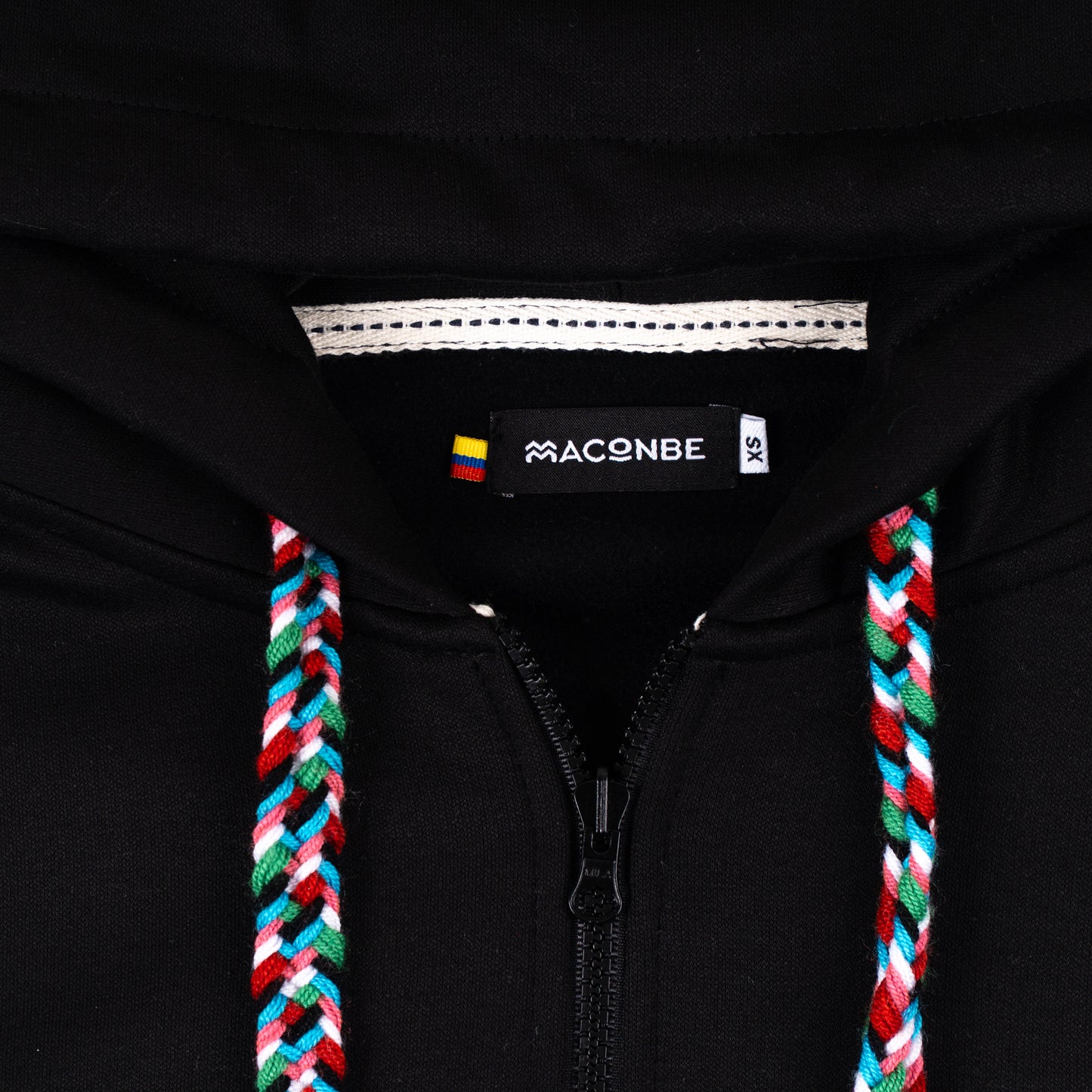 HOODIE CREMALLERA NEGRO UNISEX SANARA MAÑANA - RESPIRAR