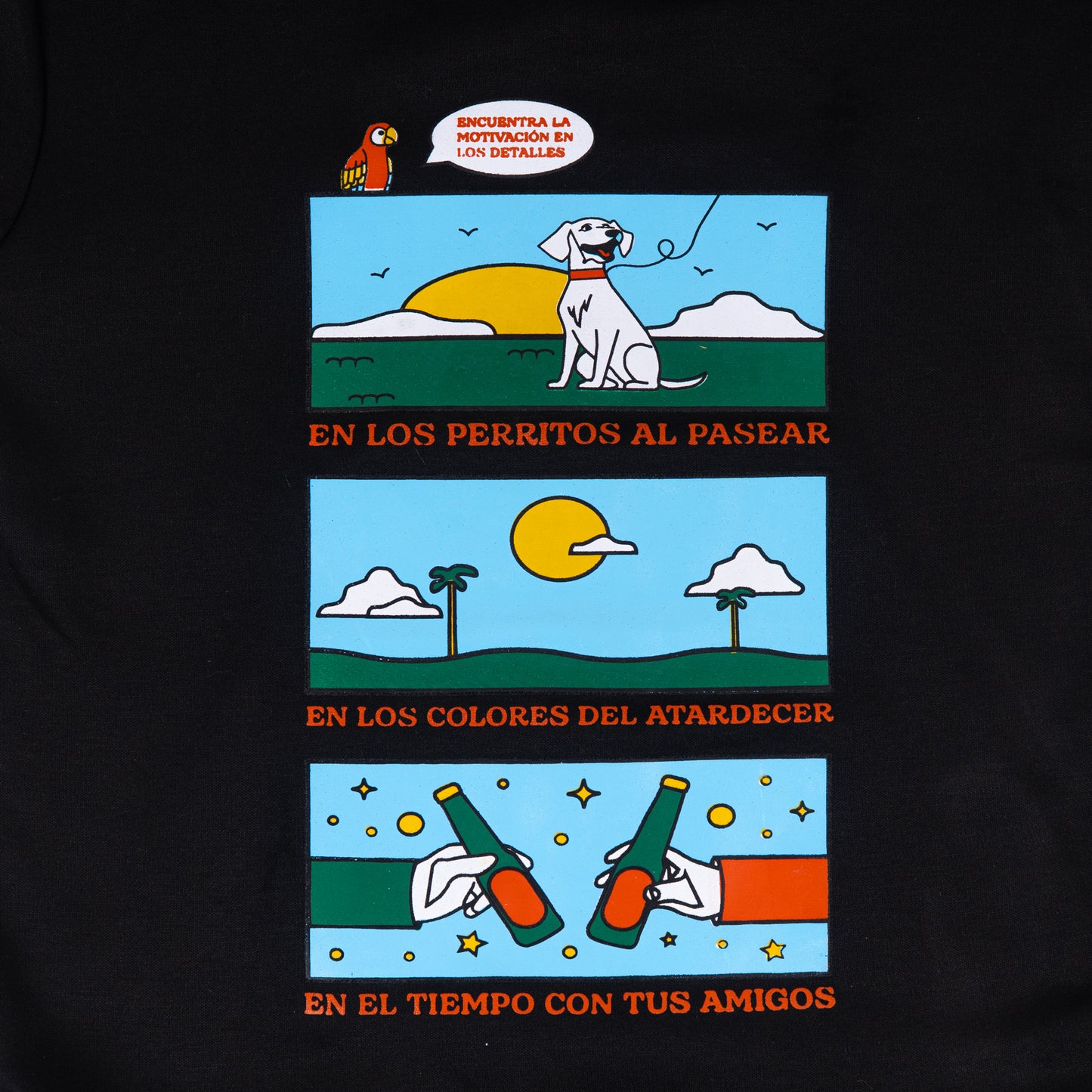 HOODIE CREMALLERA NEGRO UNISEX SANARA MAÑANA - DETALLES