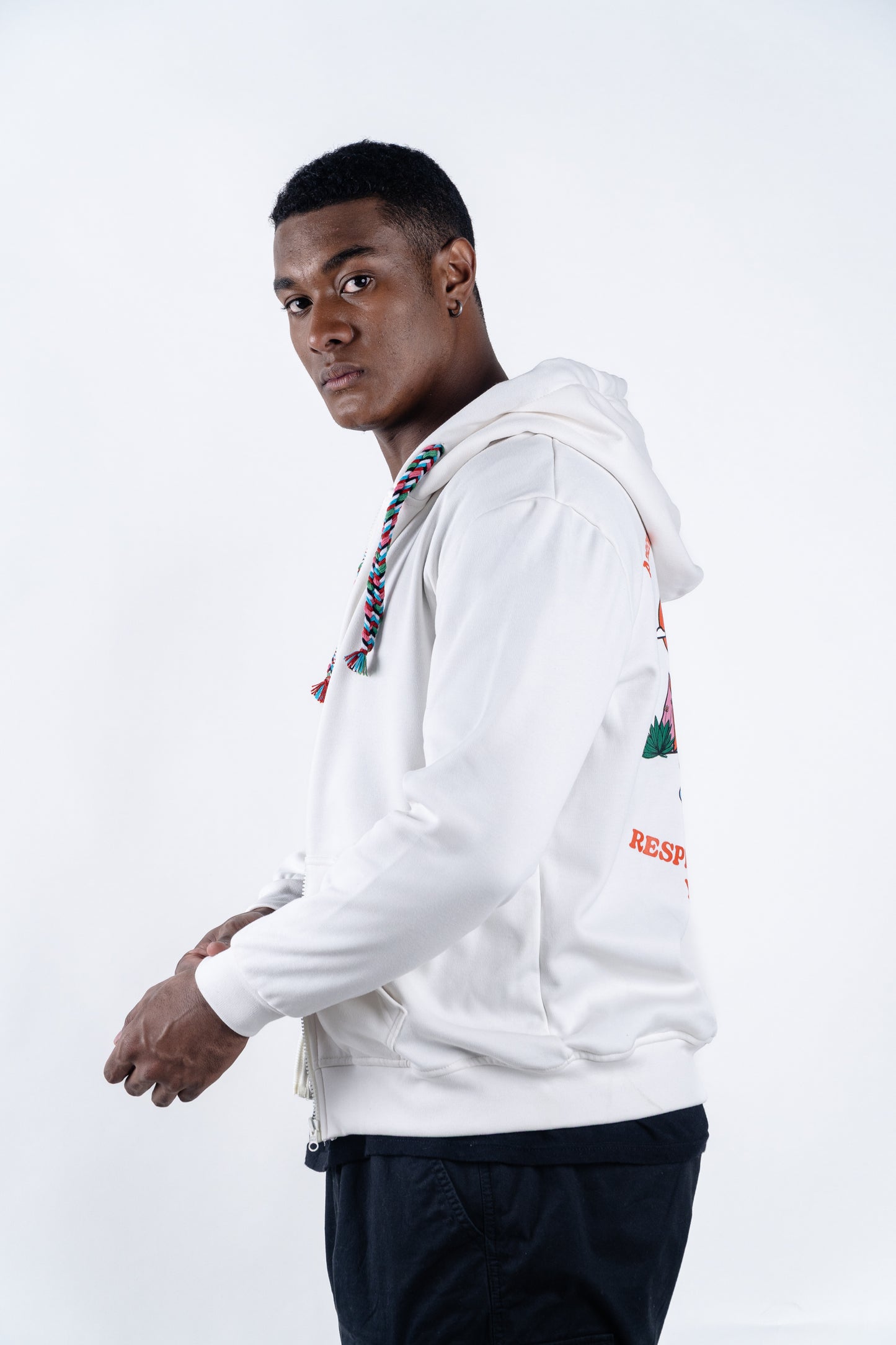 HOODIE CREMALLERA CREMA UNISEX SANARA MAÑANA - RESPIRAR