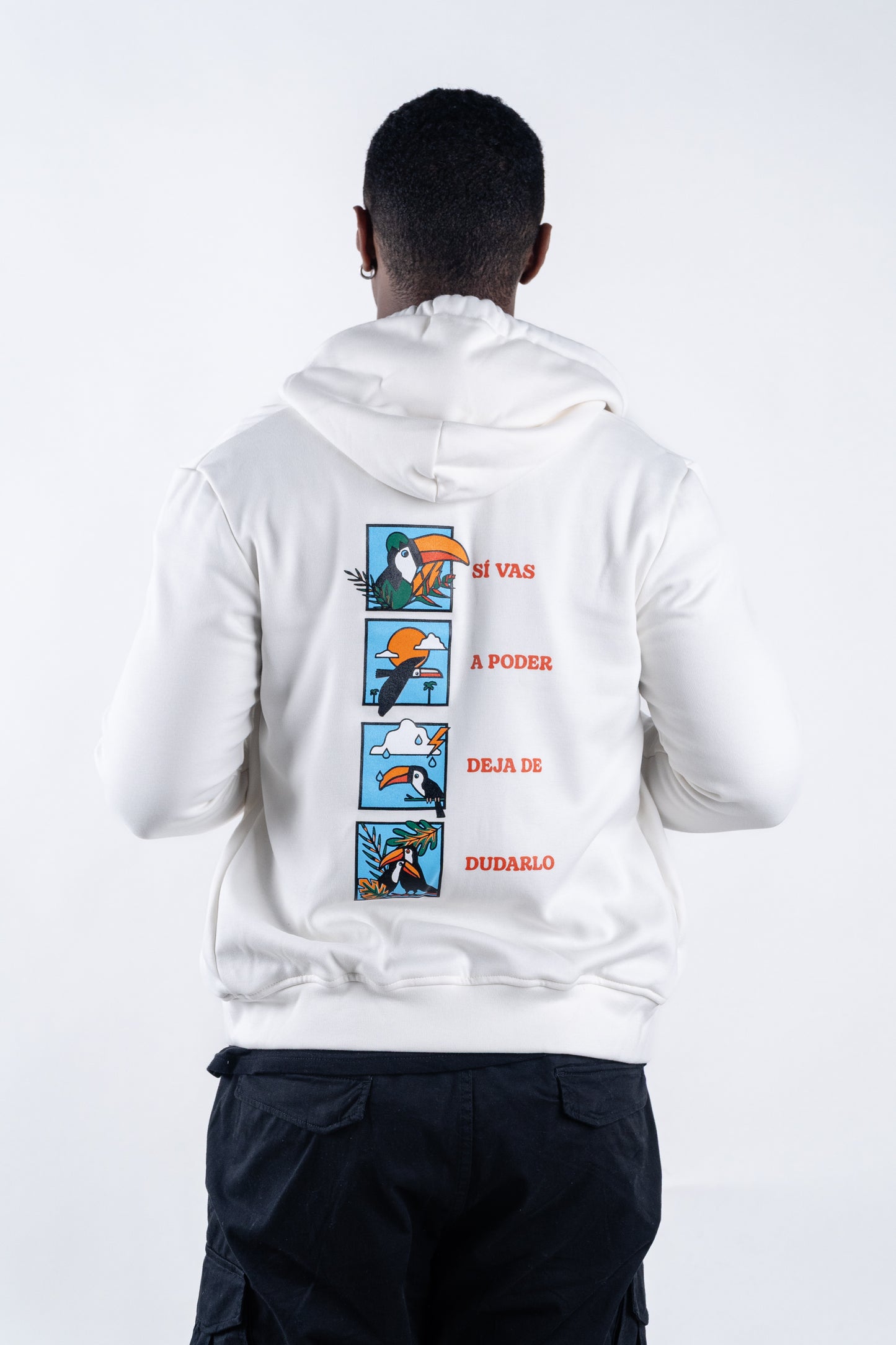 HOODIE CREMALLERA CREMA UNISEX SANARA MAÑANA - CONFIANZA