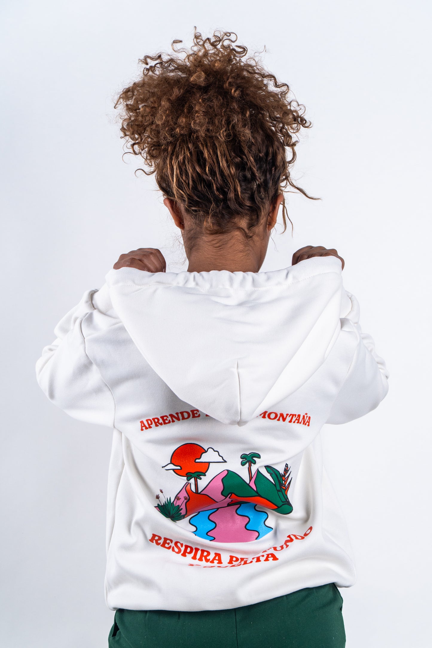 HOODIE CREMALLERA CREMA UNISEX SANARA MAÑANA - RESPIRAR