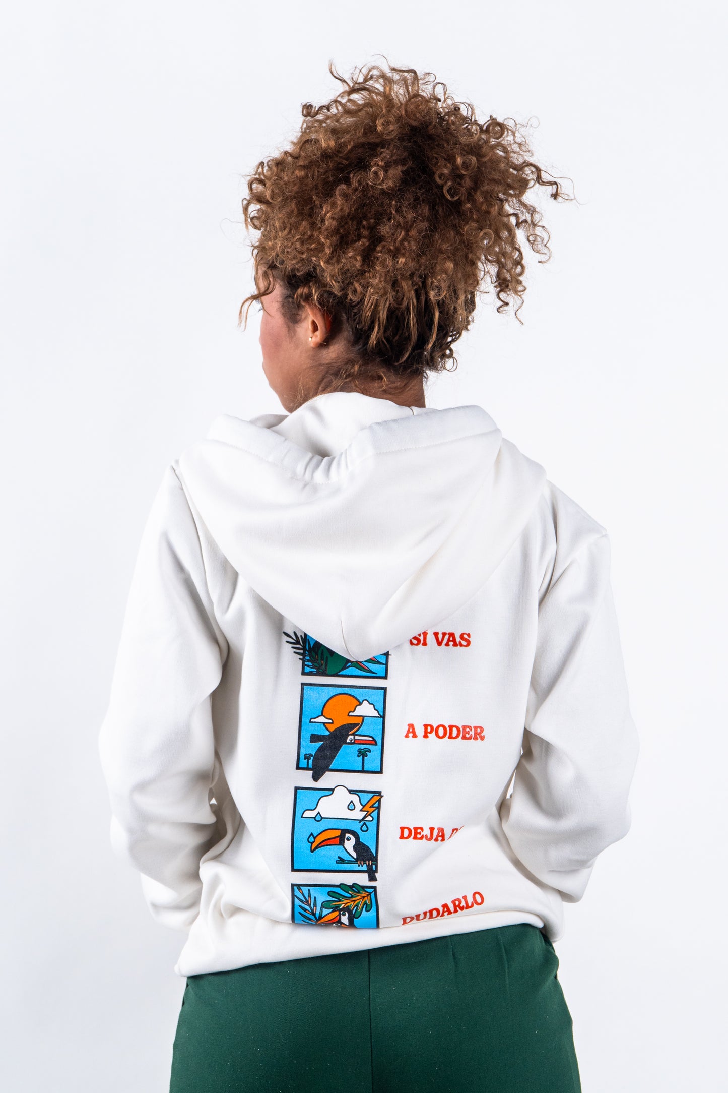 HOODIE CREMALLERA CREMA UNISEX SANARA MAÑANA - CONFIANZA