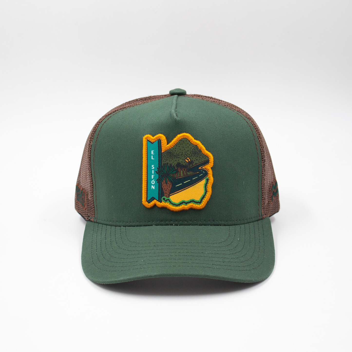 GORRA TRUCKER COLOMBIA EN 2 RUEDAS EL SIFON - FRENTE DURO