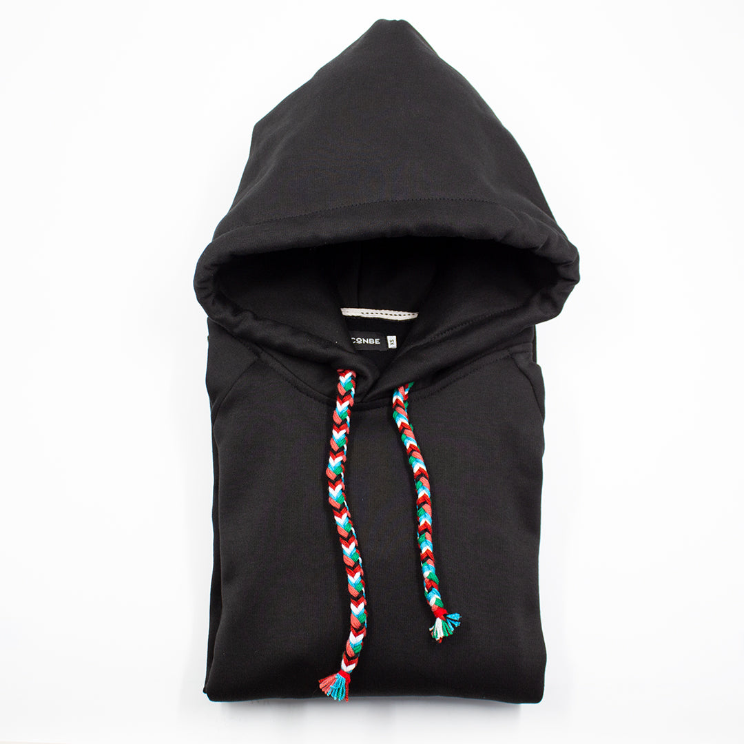 HOODIE NEGRO UNISEX SANARA MAÑANA - RESPIRAR