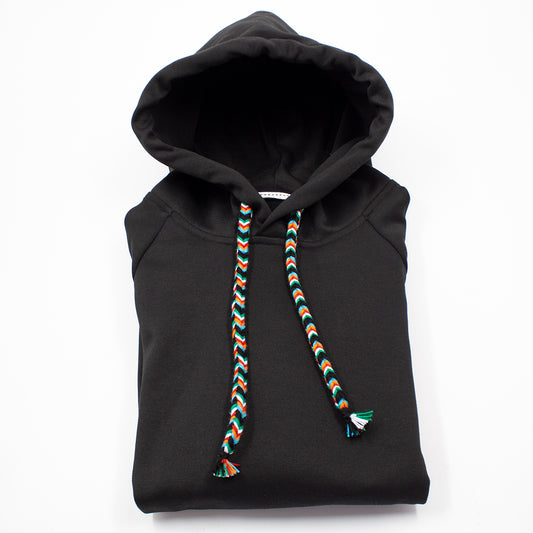 HOODIE NEGRO UNISEX SANARA MAÑANA - CONFIANZA