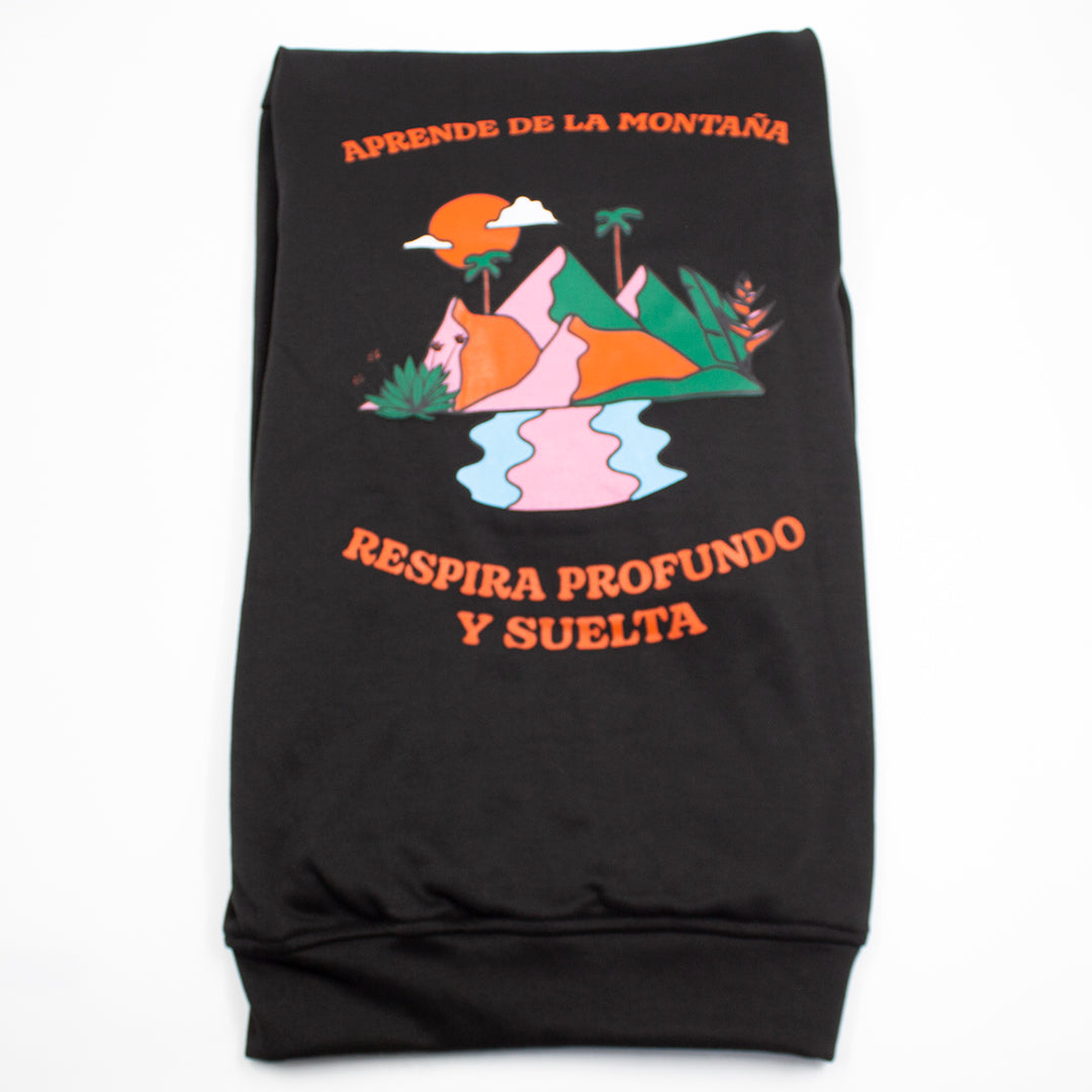 HOODIE CREMALLERA NEGRO UNISEX SANARA MAÑANA - RESPIRAR