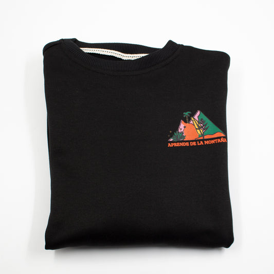 CREWNECK NEGRO UNISEX SANARA MAÑANA - RESPIRAR