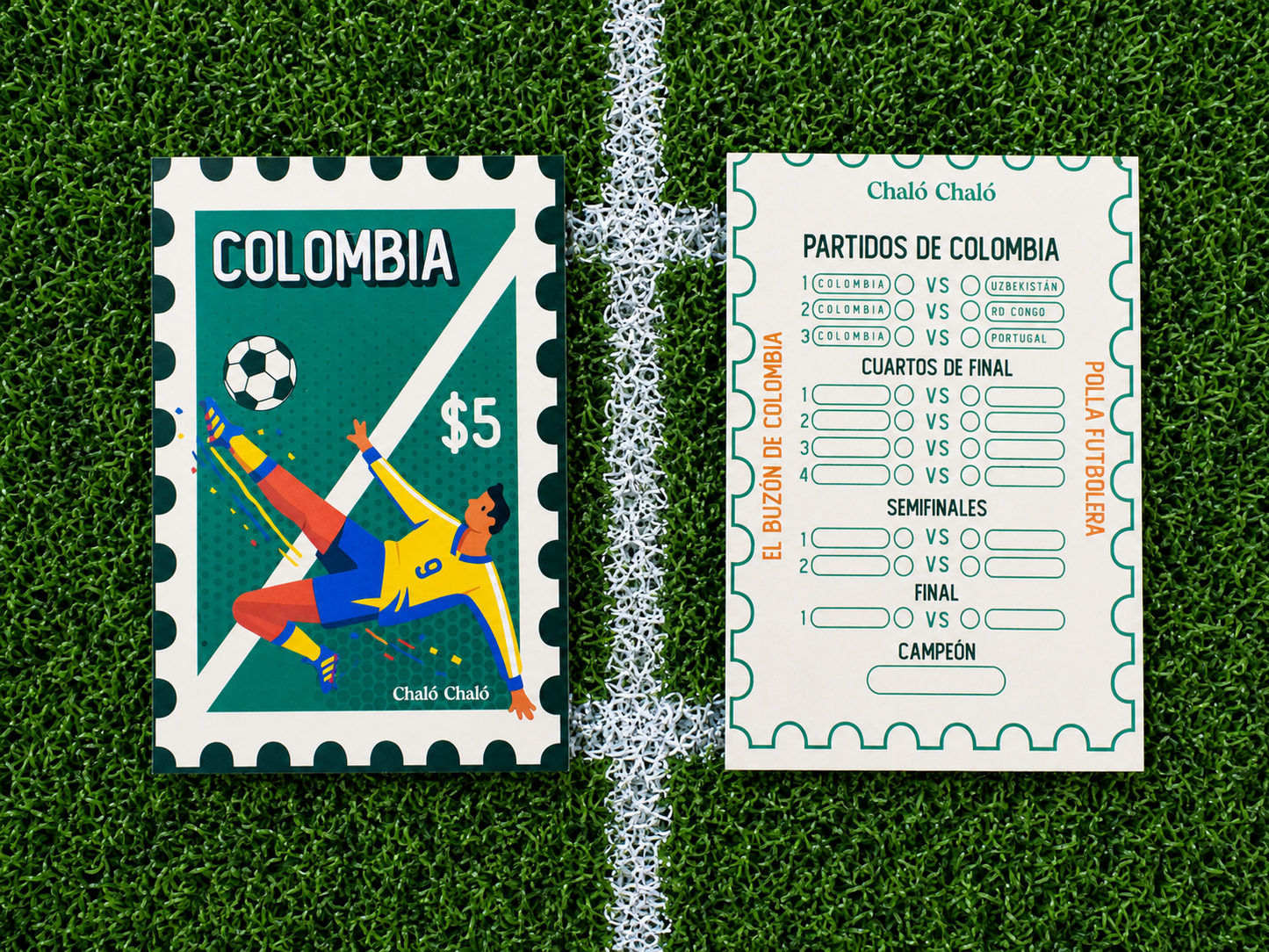 POSTALES FUTBOL DE COLOMBIA - COMBO DE 7 POSTALES