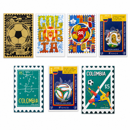 POSTALES FUTBOL DE COLOMBIA - COMBO DE 7 POSTALES