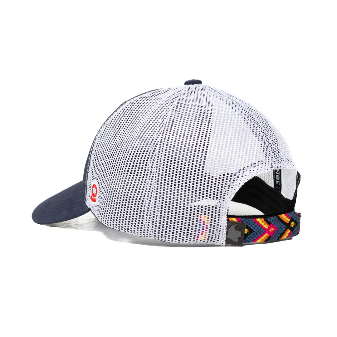 GORRA TRUCKER ORÍGENES AZUL - FRENTE DURO