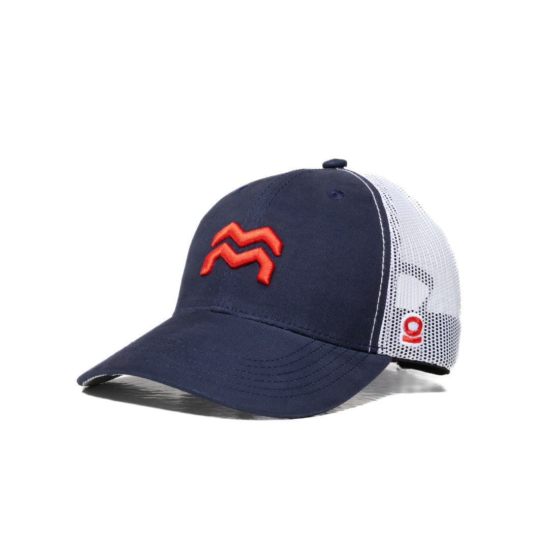 GORRA TRUCKER ORÍGENES AZUL - FRENTE DURO