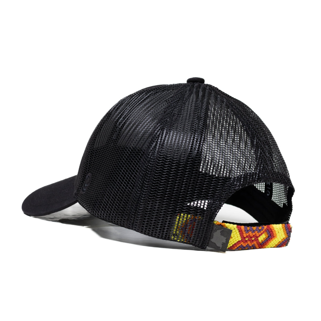 GORRA TRUCKER ORÍGENES NEGRO - FRENTE DURO