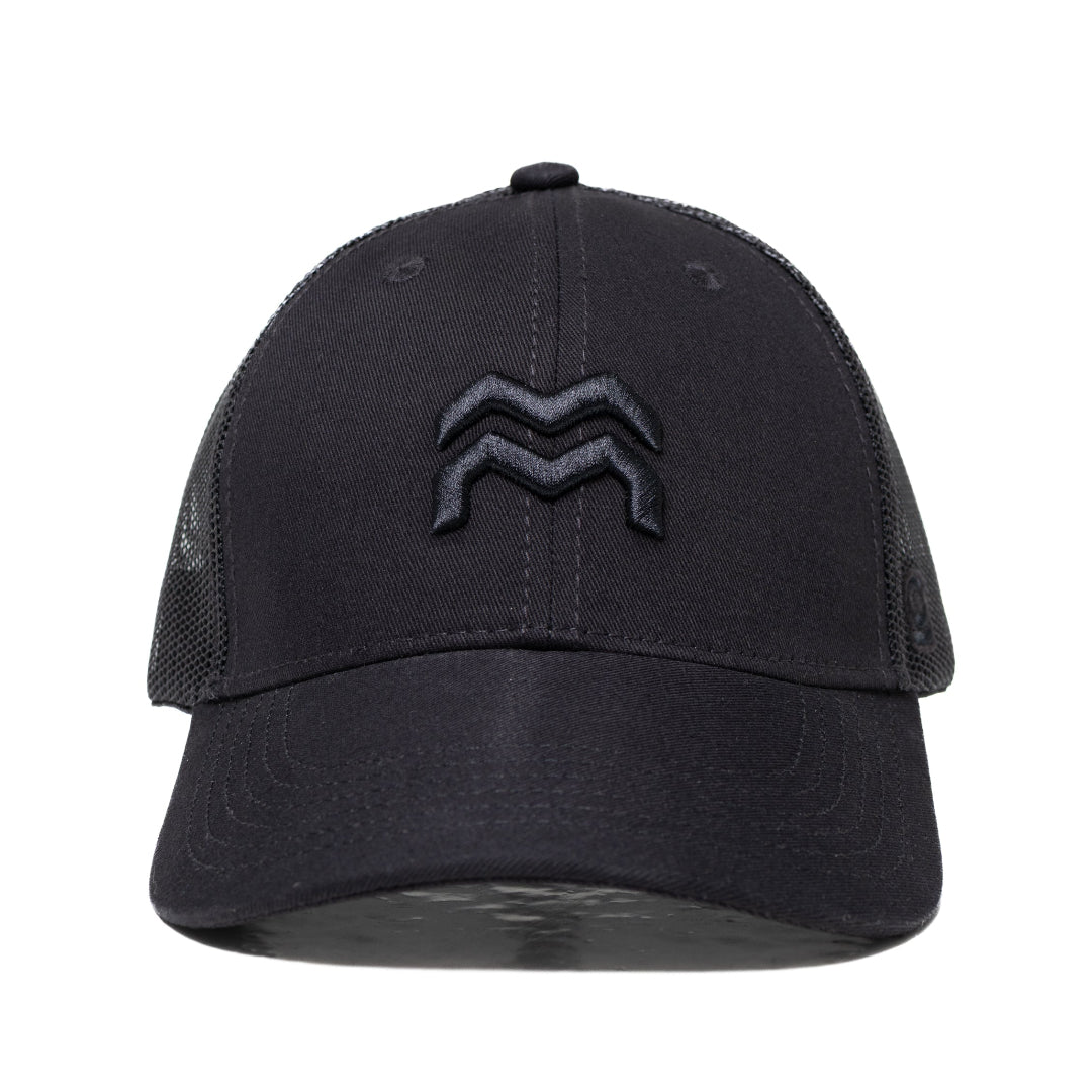 GORRA TRUCKER ORÍGENES NEGRO - FRENTE DURO