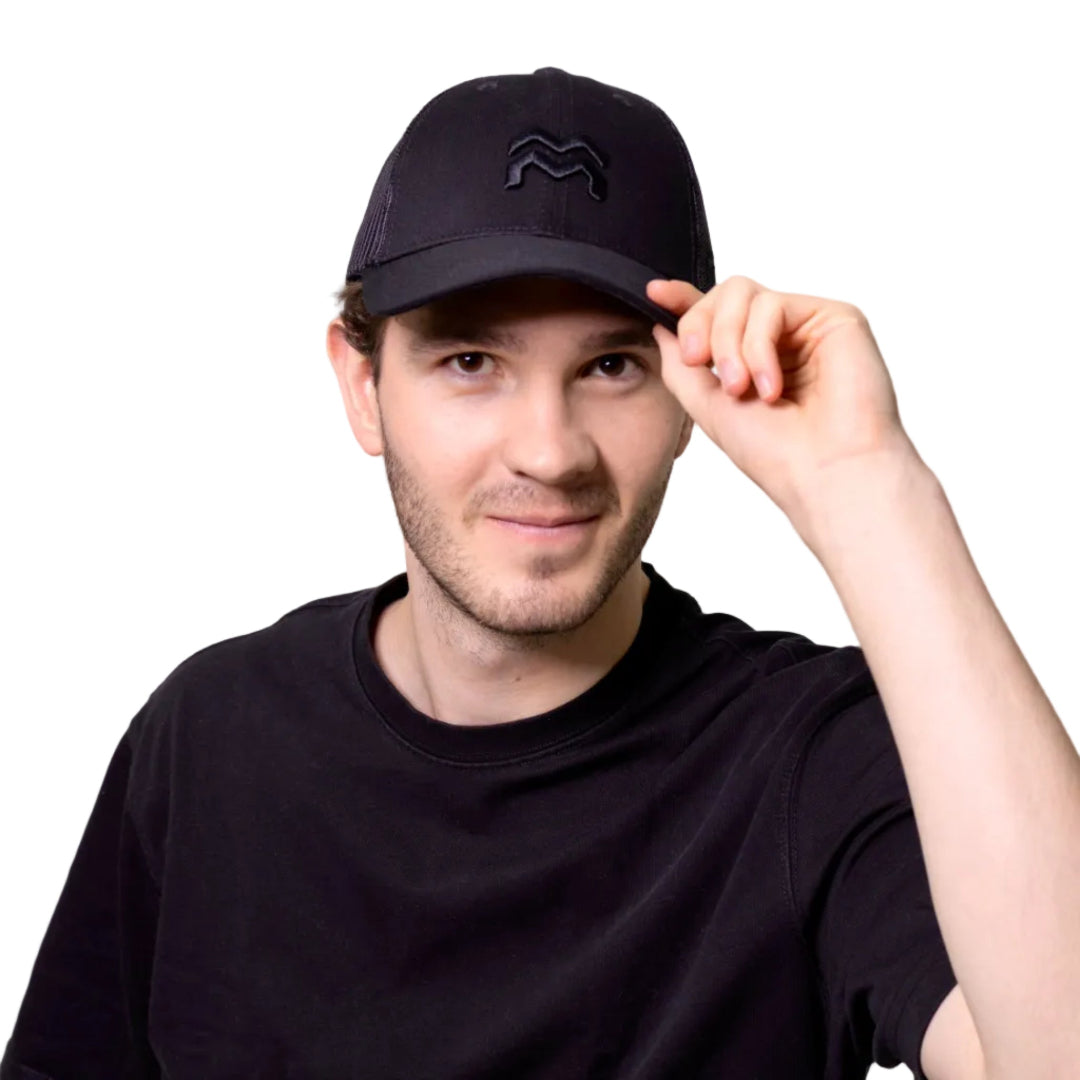 GORRA TRUCKER ORÍGENES NEGRO - FRENTE DURO