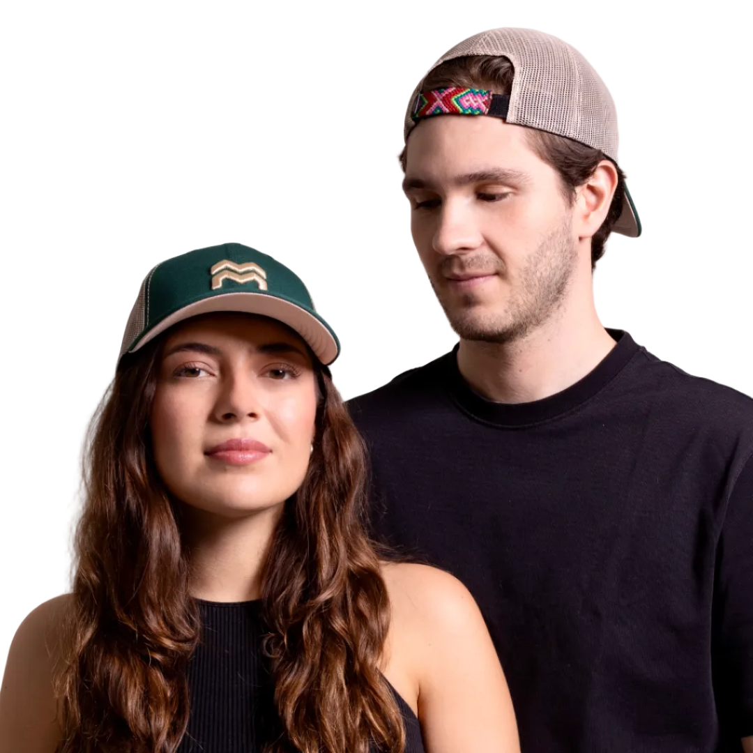 GORRA TRUCKER ORÍGENES VERDE BOTELLA - FRENTE DURO