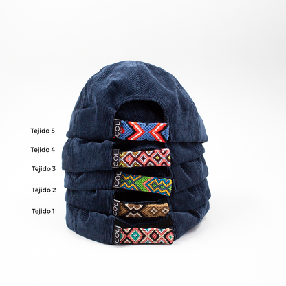 GORRA RAICES AZUL OSCURO CUERO - FRENTE BLANDO