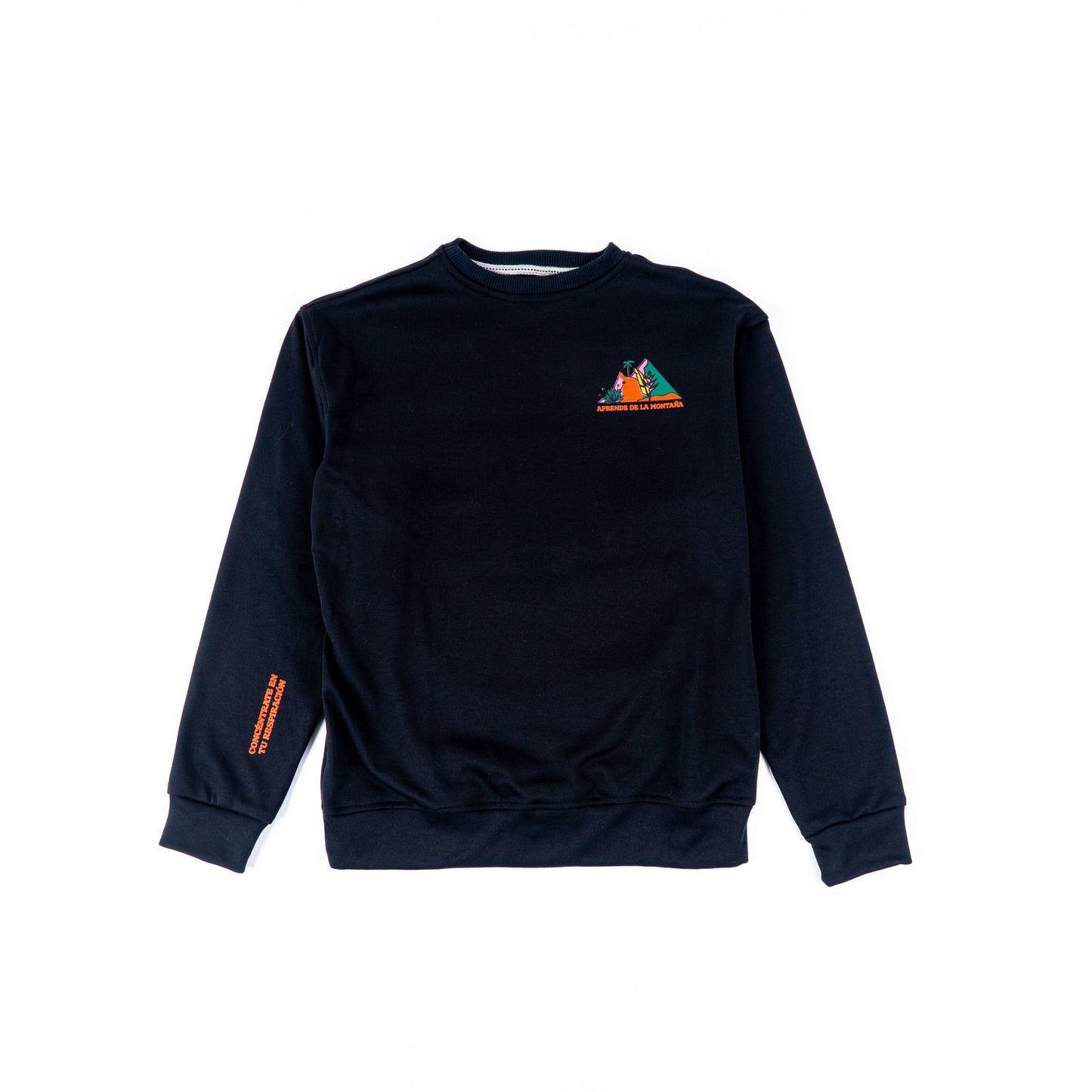 CREWNECK NEGRO UNISEX SANARA MAÑANA - RESPIRAR