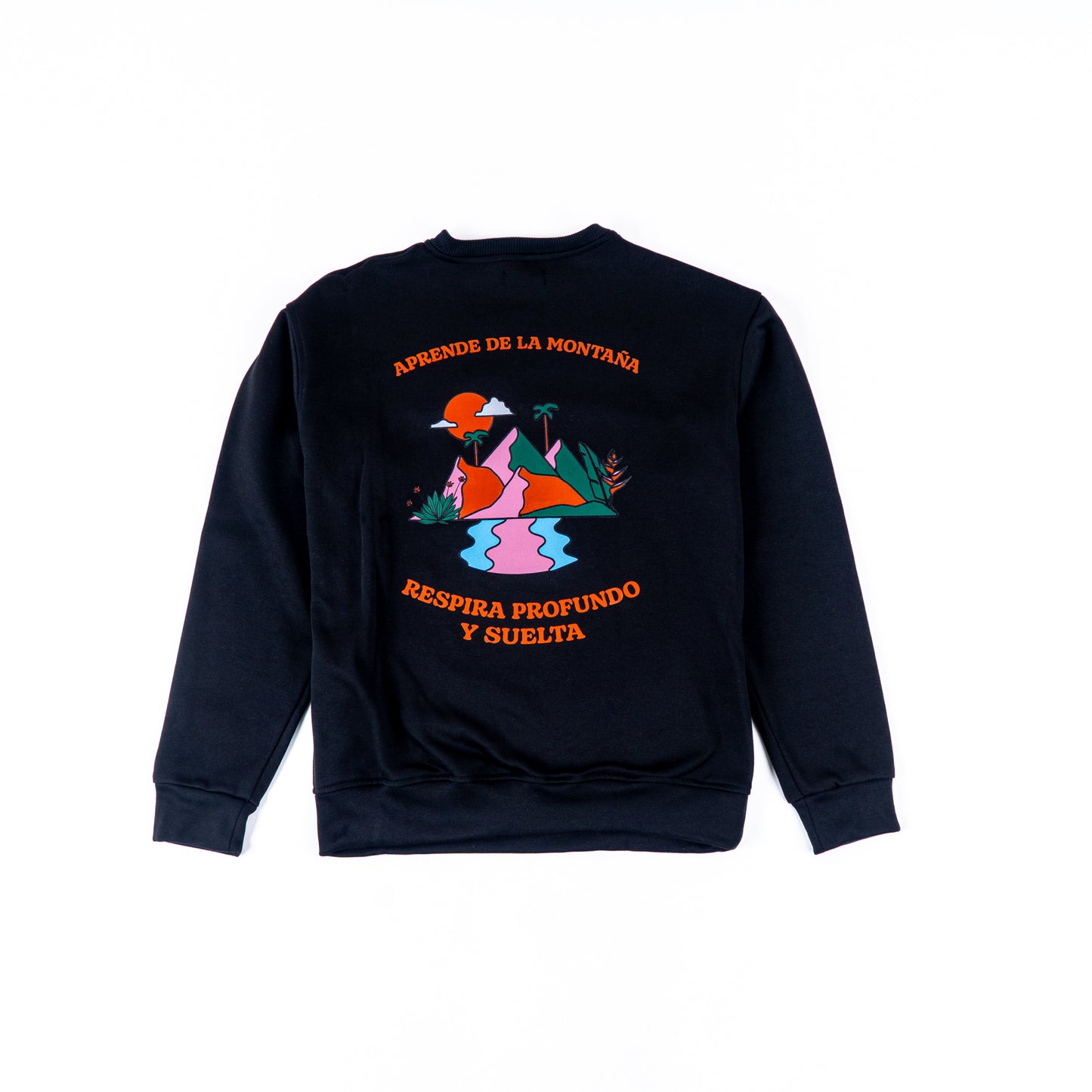 CREWNECK NEGRO UNISEX SANARA MAÑANA - RESPIRAR