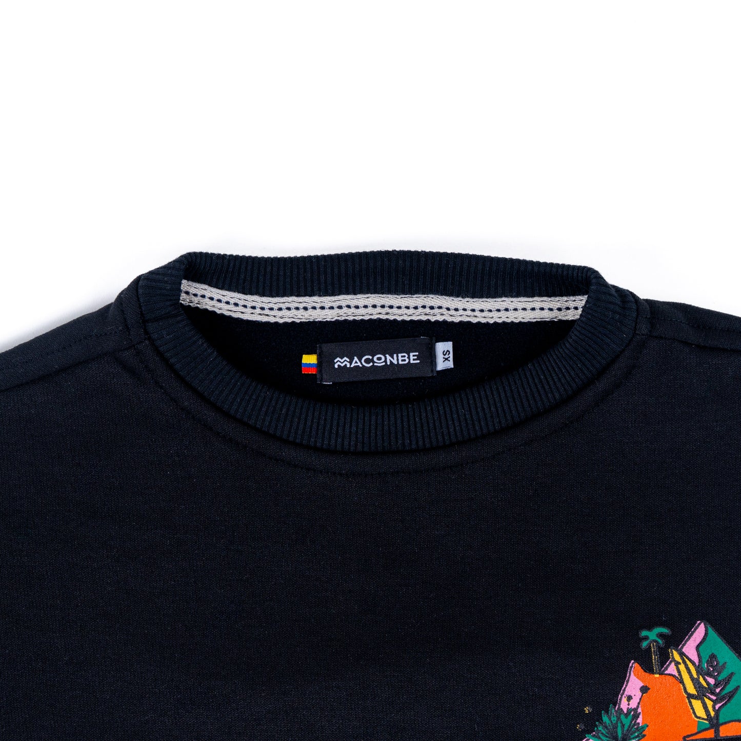 CREWNECK NEGRO UNISEX SANARA MAÑANA - RESPIRAR