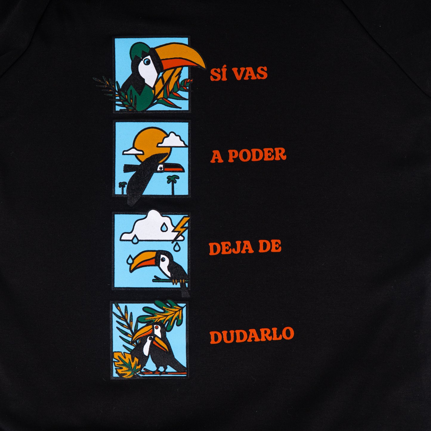 HOODIE NEGRO UNISEX SANARA MAÑANA - CONFIANZA
