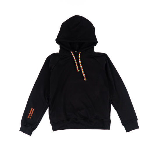 HOODIE NEGRO UNISEX SANARA MAÑANA - DETALLES