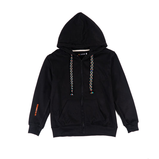 HOODIE CREMALLERA NEGRO UNISEX SANARA MAÑANA - CONFIANZA