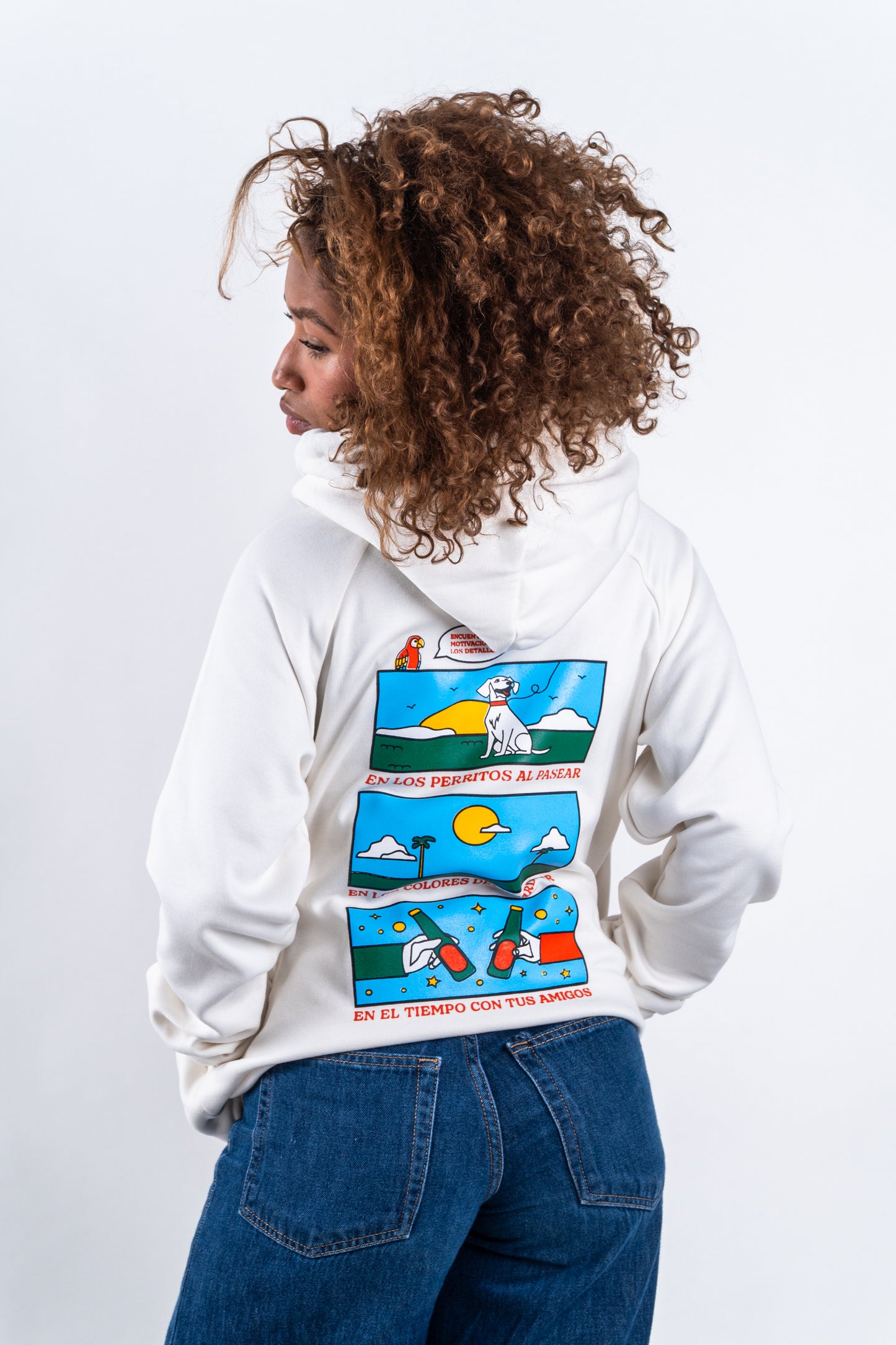 HOODIE CREMA UNISEX SANARA MAÑANA - DETALLES