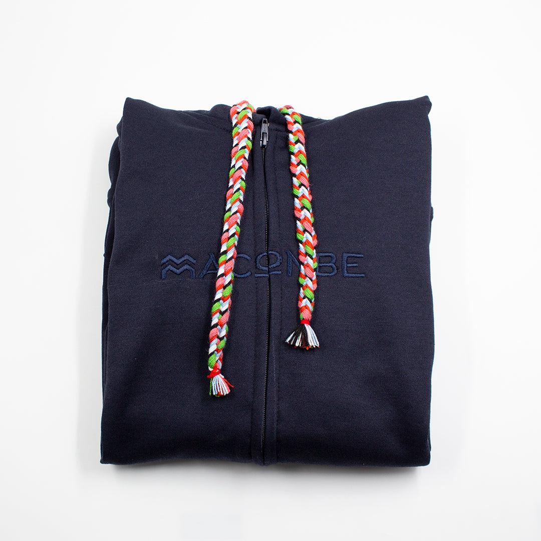 HOODIE UNISEX CREMALLERA ORÍGENES AZUL NAVY