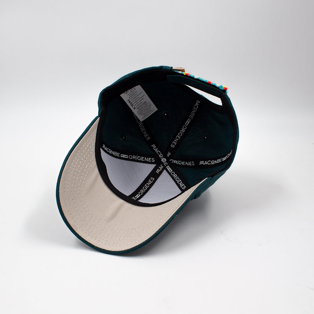 GORRA UNISEX ORÍGENES VERDE BOTELLA - FRENTE DURO