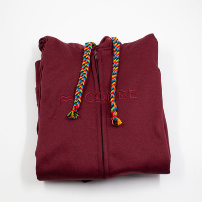 HOODIE UNISEX CREMALLERA ORÍGENES VINOTINTO